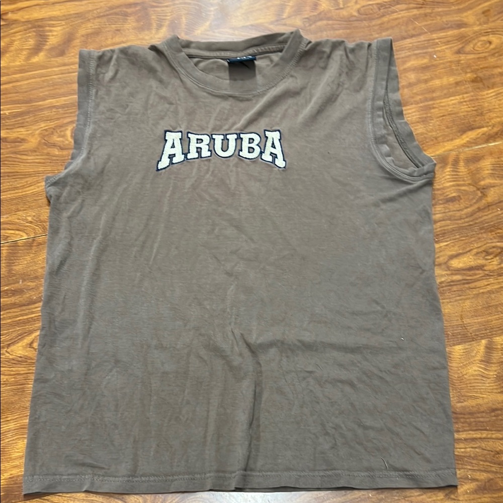 Aruba Brown Sleeveless Men's Shirt